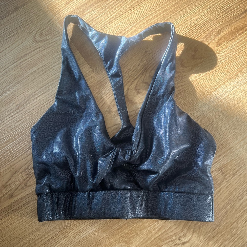 Beach Riot Black Iridescent Sports Bra